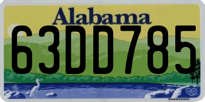 AL license plate 63DD785
