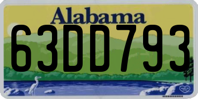 AL license plate 63DD793