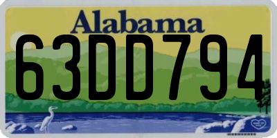 AL license plate 63DD794