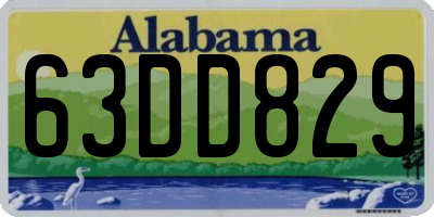 AL license plate 63DD829