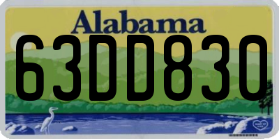 AL license plate 63DD830