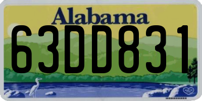 AL license plate 63DD831