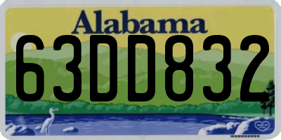 AL license plate 63DD832