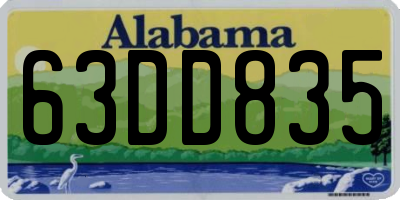 AL license plate 63DD835