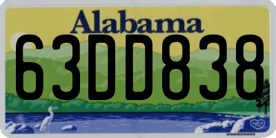 AL license plate 63DD838