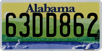 AL license plate 63DD862