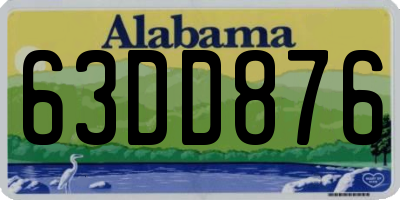 AL license plate 63DD876