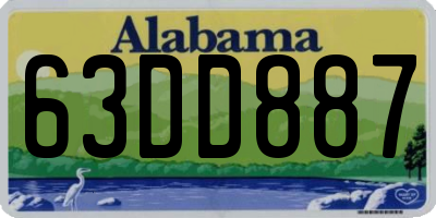AL license plate 63DD887