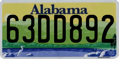 AL license plate 63DD892