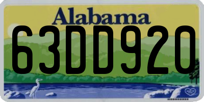 AL license plate 63DD920