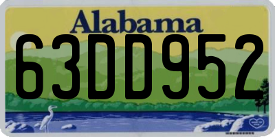AL license plate 63DD952