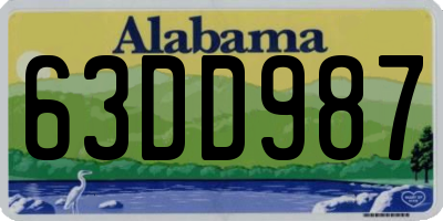 AL license plate 63DD987