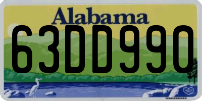 AL license plate 63DD990