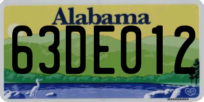 AL license plate 63DE012