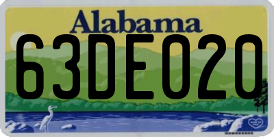 AL license plate 63DE020