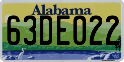 AL license plate 63DE022