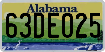 AL license plate 63DE025