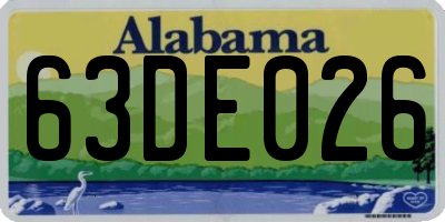 AL license plate 63DE026