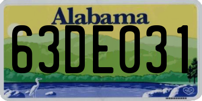 AL license plate 63DE031