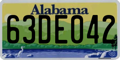 AL license plate 63DE042