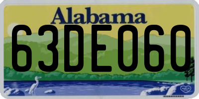 AL license plate 63DE060