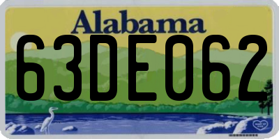 AL license plate 63DE062