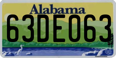 AL license plate 63DE063