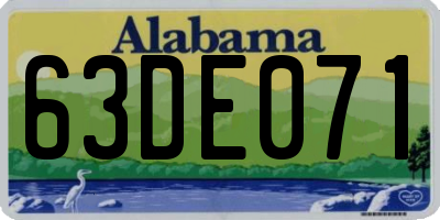 AL license plate 63DE071