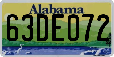 AL license plate 63DE072