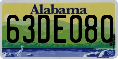 AL license plate 63DE080
