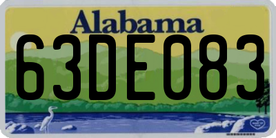 AL license plate 63DE083