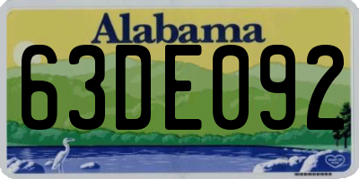 AL license plate 63DE092