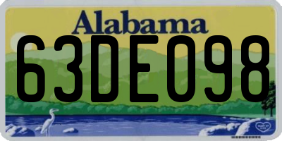 AL license plate 63DE098