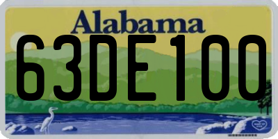AL license plate 63DE100