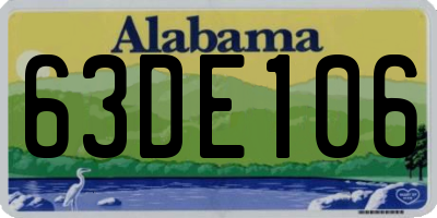 AL license plate 63DE106