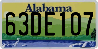 AL license plate 63DE107
