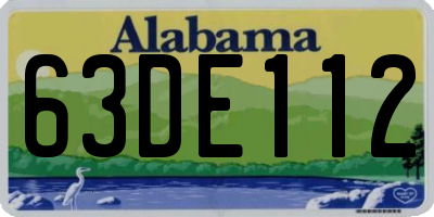 AL license plate 63DE112