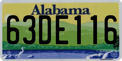 AL license plate 63DE116