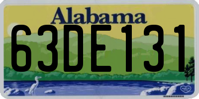 AL license plate 63DE131