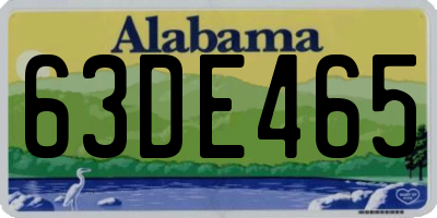 AL license plate 63DE465