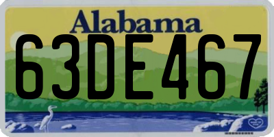 AL license plate 63DE467