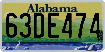 AL license plate 63DE474