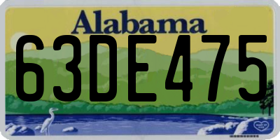 AL license plate 63DE475
