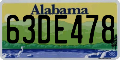 AL license plate 63DE478