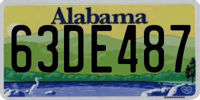 AL license plate 63DE487