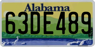 AL license plate 63DE489