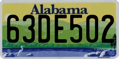 AL license plate 63DE502