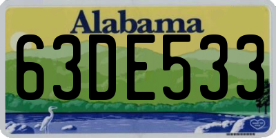 AL license plate 63DE533