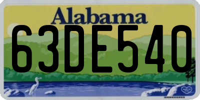 AL license plate 63DE540