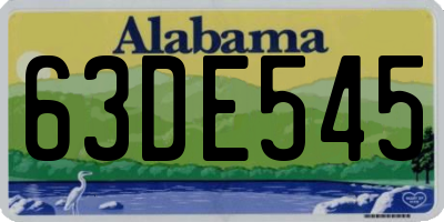 AL license plate 63DE545